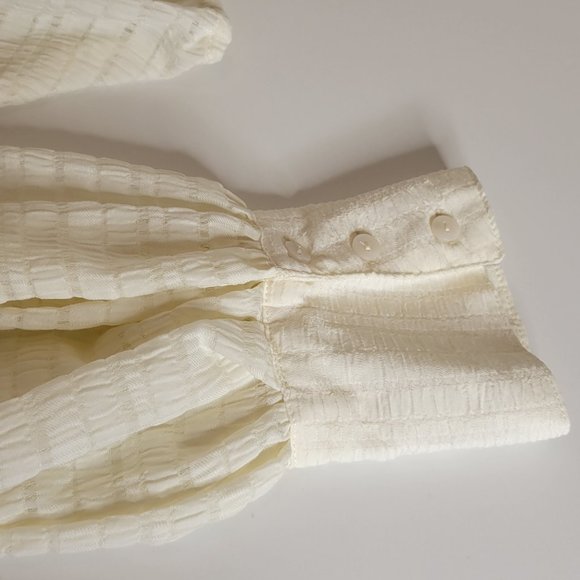 Free People Hailey Crop L/S Midriff Blouse Cream Size M NWT - Picture 3 of 12